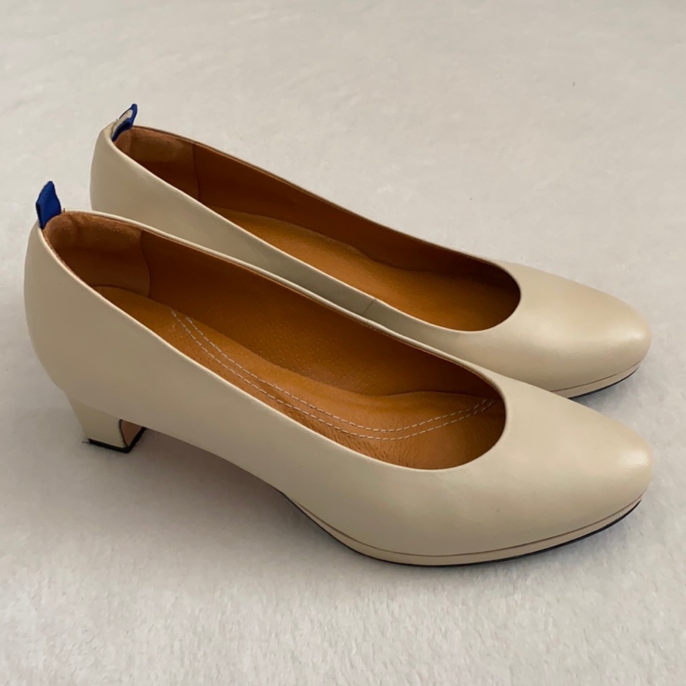 dr LIZA | Farah Brazilian Leather Orthopedic Sneaker Pumps Heels Golden Sand 8.5